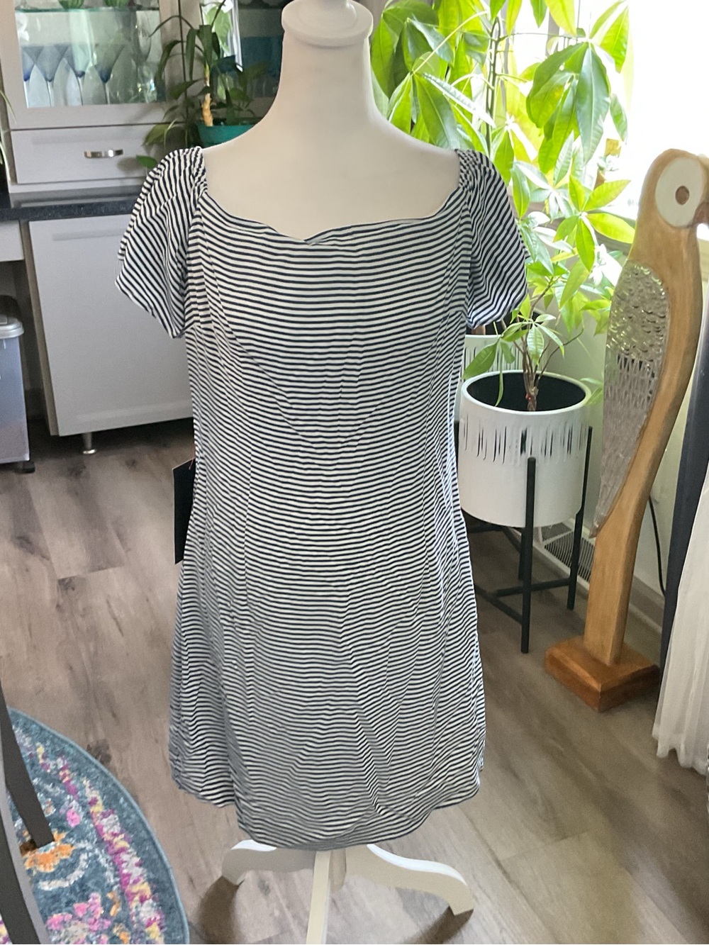 Bebe Striped Fit-and-Flare Dress